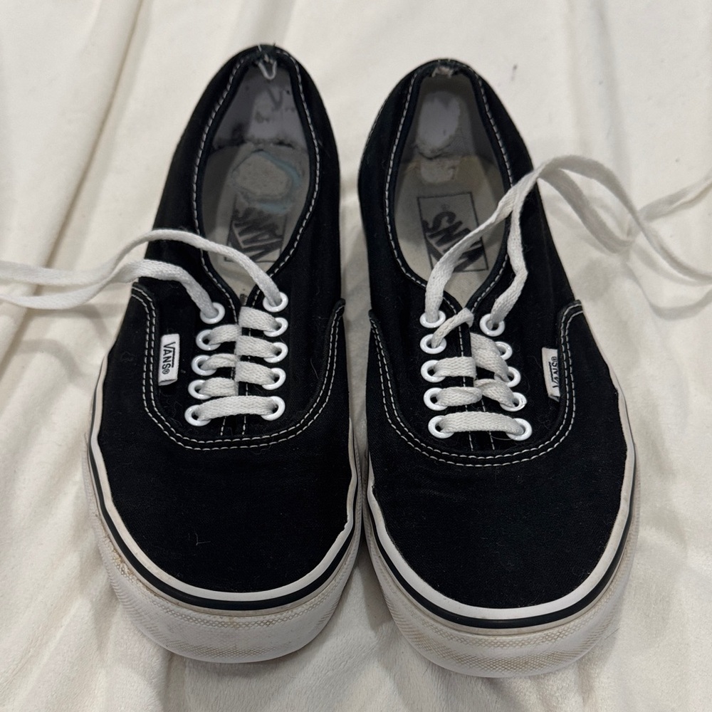 Vans Black and White Canvas Shoes